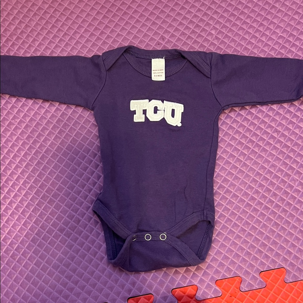 TCU Long Sleeve Purple Bodysuit